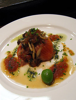 tasmanian ocean trout with mushrooms