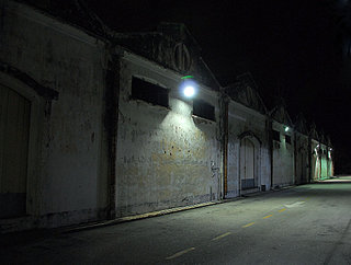 dilapidated warehouses at Port Swettenham look eerie