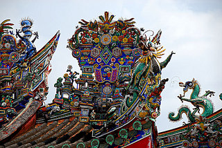 exquisite detail in the ornamentation and decoration of the roof